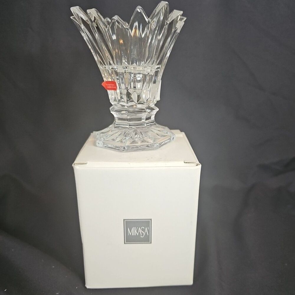 Vintage Mikasa Crystal Florita Votive Footed Candlestick Holder